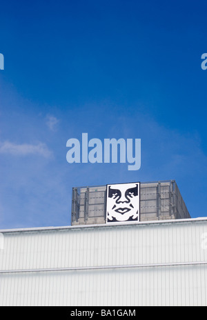 shepard fairey andre the giant artwork at the institute of contemporary art in boston massachusetts Stock Photo