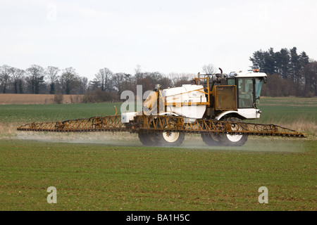Spraying Winter Wheat at T0 Stock Photo