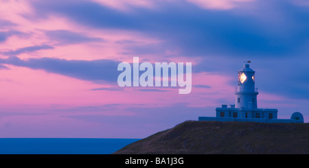 Lighthouse at Strumble Head Fishguard Pembrokeshire Wales Stock Photo