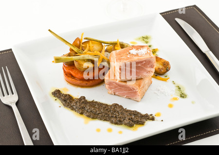 gourmet tuna dish. Stock Photo