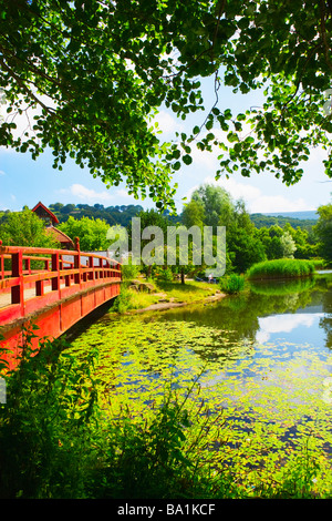 Lake at Festival Park Ebbw Vale Gwent South East Wales Stock Photo