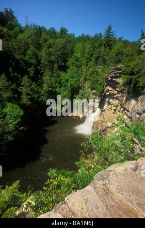 Trail overlook at Linville Falls, Blue Ridge Parkway, Linville, North Carolina, USA Stock Photo