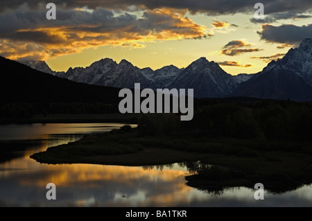 Sunset in the Grand Tetons Stock Photo