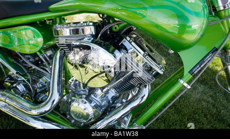 harley davidson with custom paint job america america motorcycle motor  cycle bike motorbike V Twin V Twin hells angel aluminum Stock Photo - Alamy
