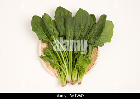 Spinach in Colander Stock Photo