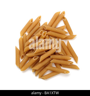 Dried wholemeal penne pasta Stock Photo