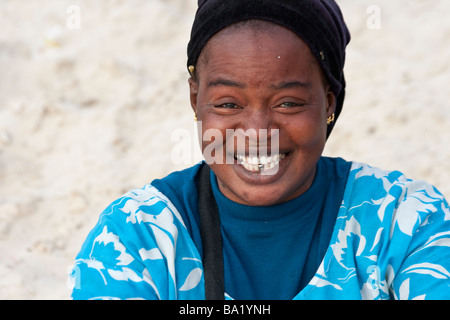 Mauritanian Woman on the Beach in Nouakchott Mauritania Stock Photo