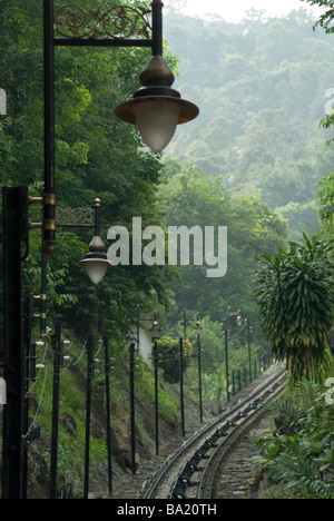 Looking down from the Penang Railway, Penang Hill (Bukit Bendera), Penang, Malaysia Stock Photo