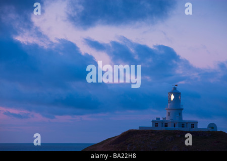 Lighthouse at Strumble Head Fishguard Pembrokeshire Wales Stock Photo