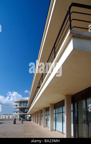 The renovated Art Deco De La Warr Pavilion, on the seafront, Bexhill on Sea, England. Stock Photo