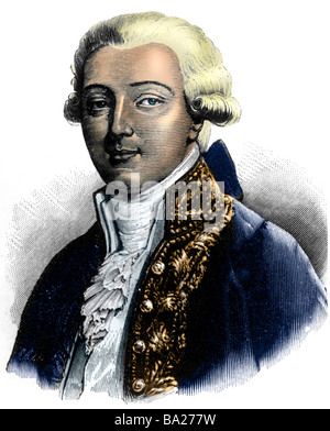 Buonaparte, Carlo Maria di, 29.3.1746 - 24.2.1785, Corsican jurist, portrait, wood engraving, 19th century, later coloured,  law Stock Photo