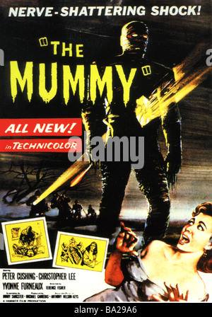 THE MUMMY Poster for 1959 Hammer film with Peter Cushing and Christopher Lee Stock Photo