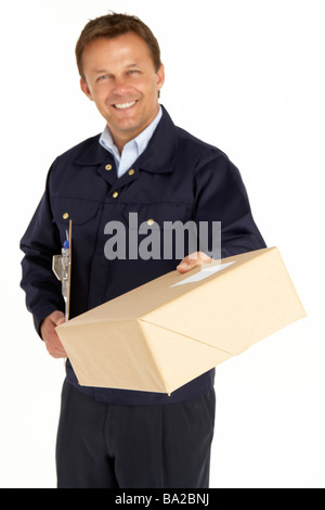 Courier Handing Over A Parcel Stock Photo