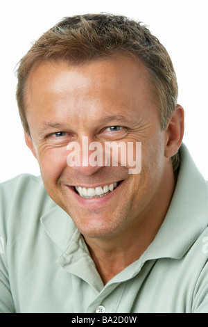 Middle Aged Man Smiling Stock Photo