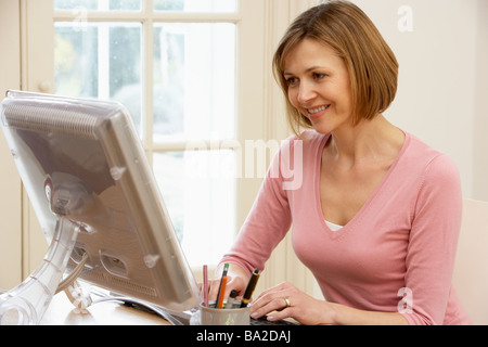 Woman Using Computer Stock Photo