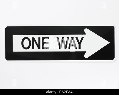 One Way Road Sign Stock Photo