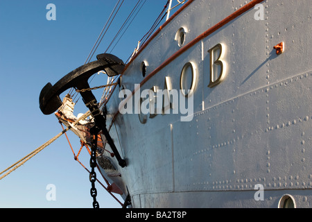 STS Sedov side view with anchor. Stock Photo