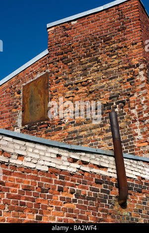 House roof brickwall corners. Stock Photo