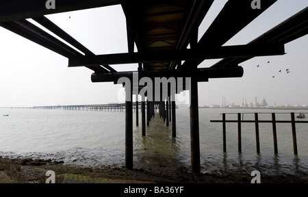 The disused Occidental jetty at Holehaven Creek on Canvey Island in Essex.  Photo by Gordon Scammell Stock Photo