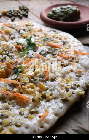 Mixed Dal Dosa is a nutritious breakfast dish from South Indian cuisine Stock Photo