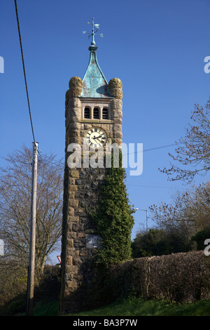 Stone clock tower in the village of Crumlin County Antrim Northern Ireland Stock Photo