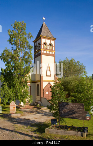 St. Paul's Church on Front Street in Dawson City, Yukon Territory, Canada Summer Stock Photo