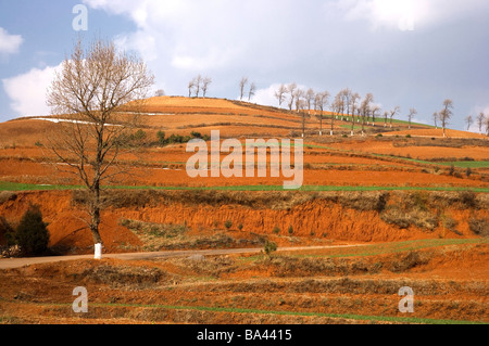 China Yunnan Province Dongchuan Red Land Stock Photo