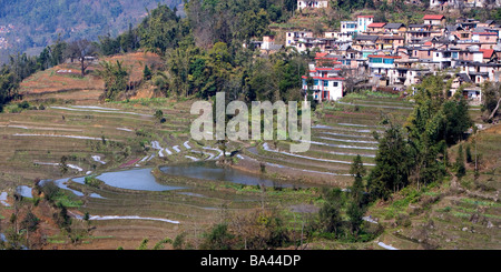 China Yunnan Province Yuanyang Terraced Field Stock Photo