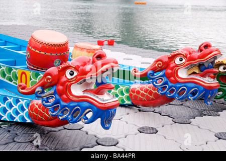 Dragon Boats close up Stock Photo