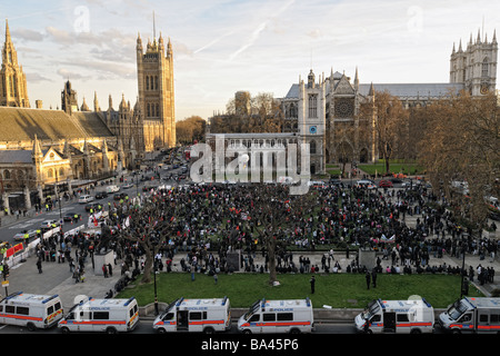 Overview of Tamil demonstration in Parliament Square Stock Photo
