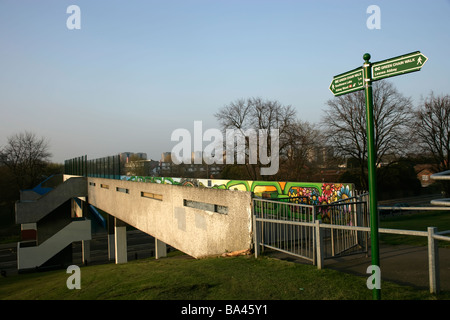 The Green Chain Walk in southeast London at Lesnes Abbey in Abbeywood, UK Stock Photo