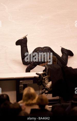 Brian Joubert FRA competing in the Men Free at the 2009 World Figure Skating Championships Stock Photo