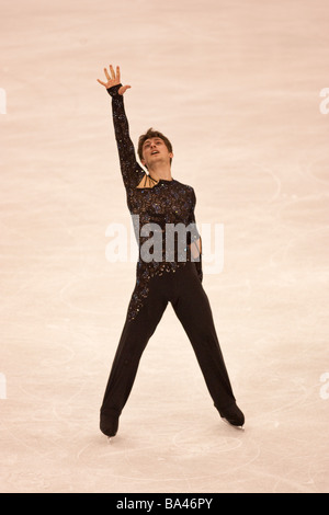 Brian Joubert FRA competing in the Men Free at the 2009 World Figure Skating Championships Stock Photo