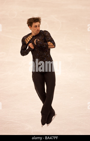 Brian Joubert FRA competing in the Men Free at the 2009 World Figure Skating Championships Stock Photo