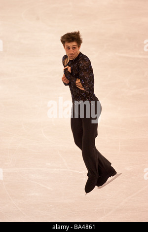 Brian Joubert FRA competing in the Men Free at the 2009 World Figure Skating Championships Stock Photo