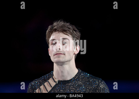 Brian Joubert FRA competing in the Men Free at the 2009 World Figure Skating Championships Stock Photo