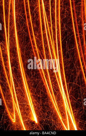 Light trails from sparkler Stock Photo
