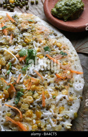 Mixed Dal Dosa is a nutritious breakfast dish from South Indian cuisine Stock Photo