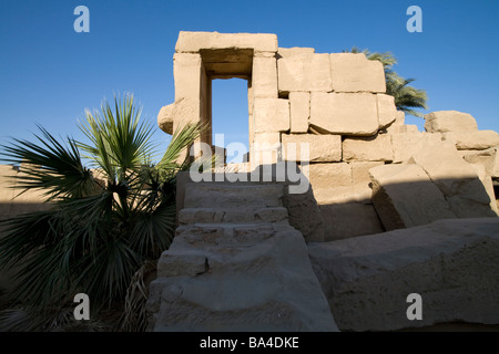 Bottom stone staircase in the northeast corner of the Festival Hall, Karnak temple, Luxor Egypt Stock Photo