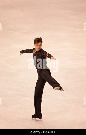 Brian Joubert FRA competing in the Men Free at the 2009 World Figure Skating Championships Stock Photo