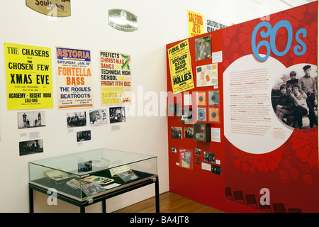 UK England Salford City Museum and Art Gallery 1960s local pop music history exhibition Stock Photo
