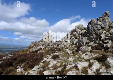 The Devil's Chair rock formation on the Stiperstones, Shropshire, England, UK Stock Photo