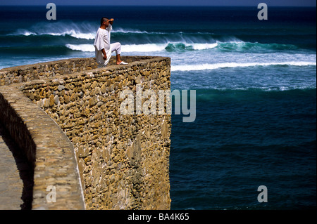 Old town walls, Asilah, Morocco, North Africa Stock Photo