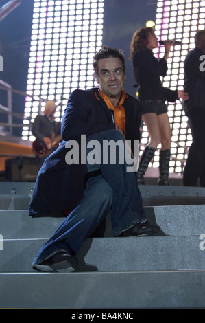 Robbie Williams in concert; Roundhay Park, Leeds Stock Photo