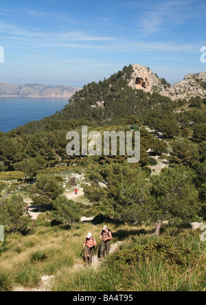 Hiking to Talaia d Alcudia Stock Photo