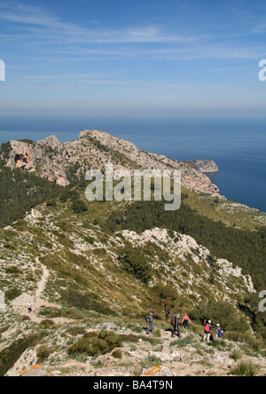 Hiking to Talaia d Alcudia Mallorca Stock Photo