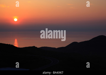 View of Shiretoko Crossing Road in Japan Stock Photo