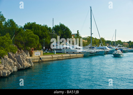 Yachts in harbor of Santa Ponca Majorca Baleares Spain | Yachten im Hafen von Santa Ponsa Mallorca Balearen Spanien Stock Photo