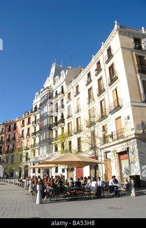 cafe, terrace, Oriente square, Madrid, Spain Stock Photo