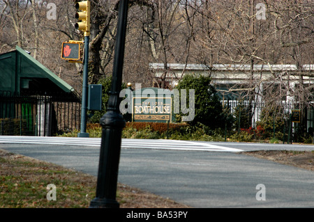 The sign and entrance to the Boathouse restaurant in Central Park Manhattan New York Stock Photo